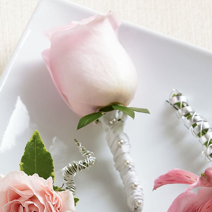Pink Rose Boutonniere –  Herbert E Berg Florist Inc, Worcester MA