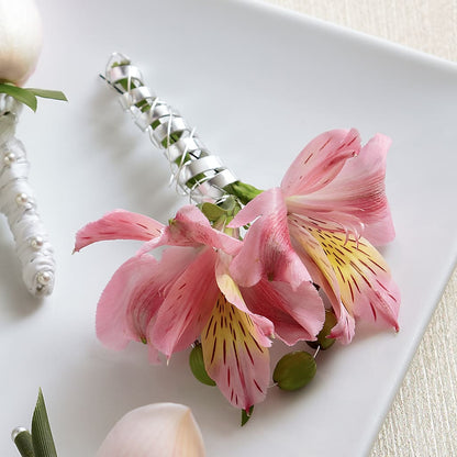 Pink Peruvian Lily Boutonniere –  Herbert E Berg Florist Inc, Worcester MA