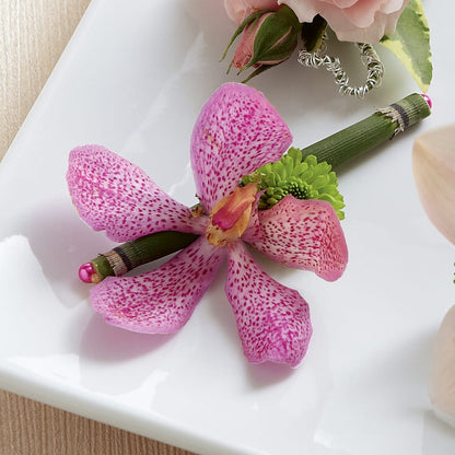 Pink Mokara Boutonniere –  Herbert E Berg Florist Inc, Worcester MA