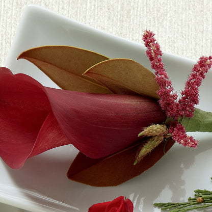 Red Calla Boutonniere –  Herbert E Berg Florist Inc, Worcester MA